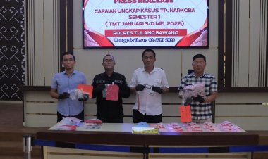 Tekan Peredaran Narkoba, Polres Tulang Bawang berhasil mengungkap 58 kasus Narkoba dan Sita Barang Bukti Narkotika