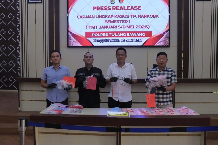 Tekan Peredaran Narkoba, Polres Tulang Bawang berhasil mengungkap 58 kasus Narkoba dan Sita Barang Bukti Narkotika